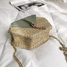 Load image into Gallery viewer, Straw+Leather Woven Handbag - Chancery Lane
