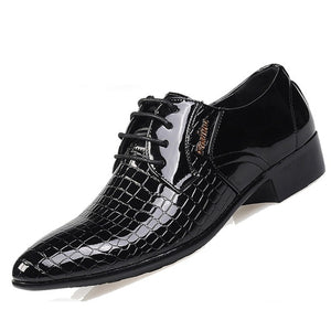 Snakeskin Grain Leather Oxford Shoes - Worlds Abroad