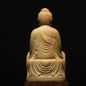 Hand-Carved Wooden Buddha Statue - Chancery Lane