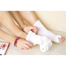Load image into Gallery viewer, White Fluffy Five Fingered Toe Socks - Worlds Abroad
