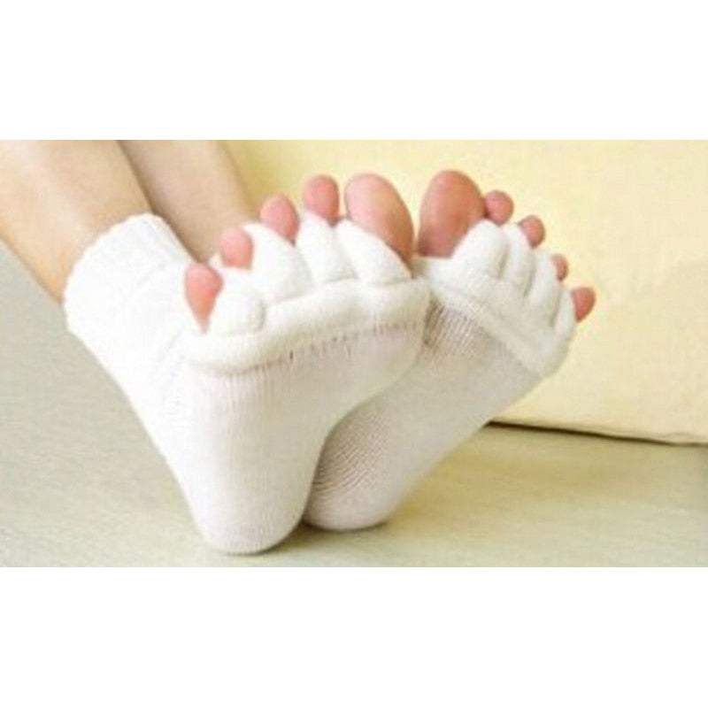 White Fluffy Five Fingered Toe Socks - Worlds Abroad