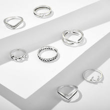 Load image into Gallery viewer, Tocona Geometric Moon Silver Color Rings for Women Minimal Simple Minimalist Jewelry Punk Fashion Boho Joint Finger Rings 9893 - Worlds Abroad
