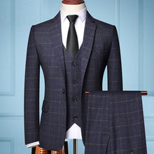 Load image into Gallery viewer, Three-piece Plaid Suit (Jacket, Vest and Pants) - Worlds Abroad
