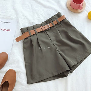 Dressy Casual Shorts With Belt - Worlds Abroad