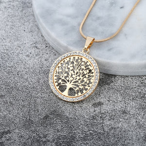 The Tree of Life Crystal Round Pendant - Worlds Abroad