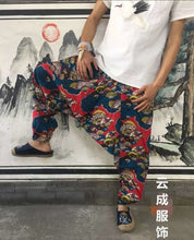 Load image into Gallery viewer, A Summer Nepal Will Crotch Pants Thailand Yoga Pants Will Code Easy Lovers Pants Yunnan Cotton Men And Women Dongba Trousers - Chancery Lane
